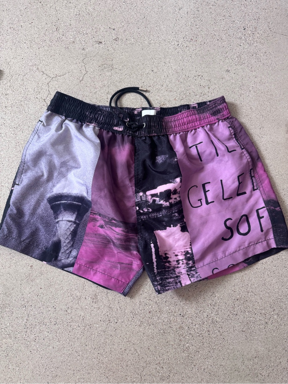 Paul Smith Purple and Black Photo-Print Swim Trunks